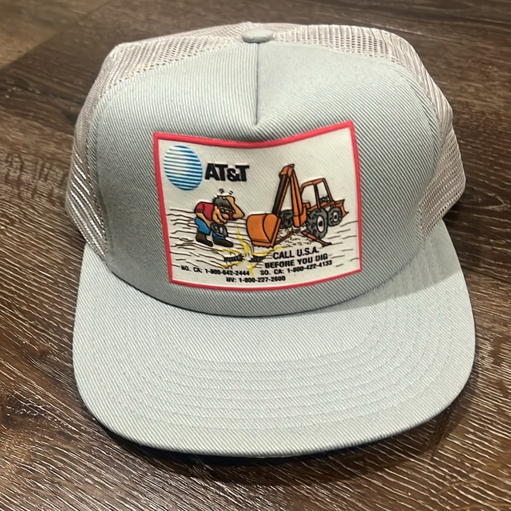 Vintage AT&T hat call usa gray and cream color NWOT